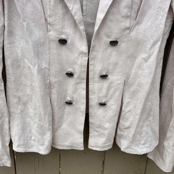 NWT Free People Linen Blend Blazer Coastal Hamptons Beach Summer Classic Sz S - Picture 3 of 7